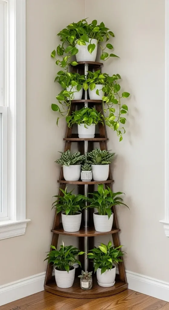 10 House Plant Display Ideas Corner Plant Towers
