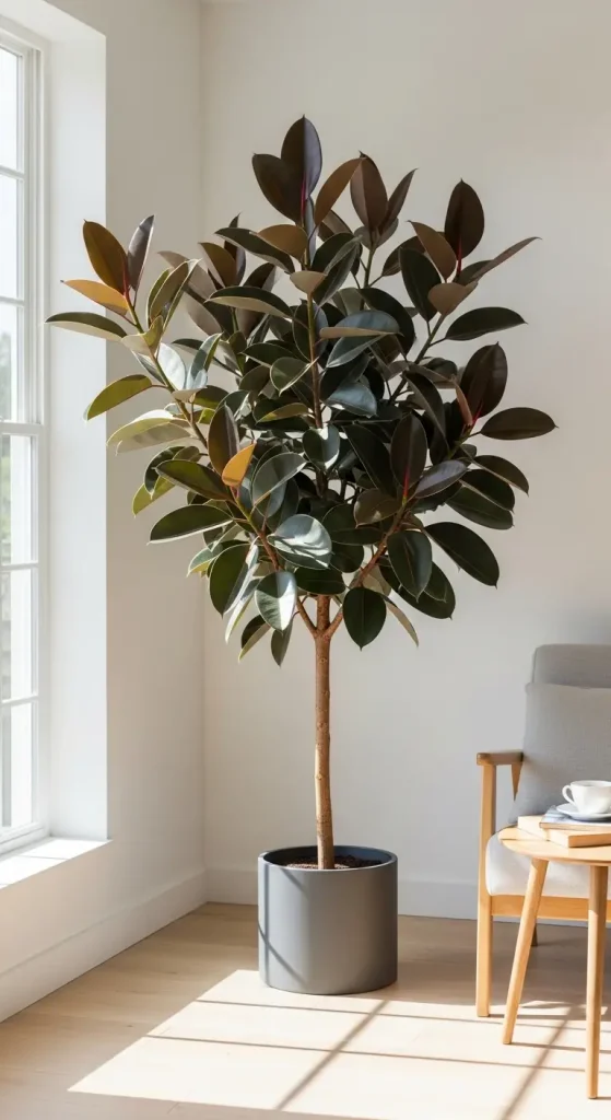 7 Indoor Plants Rubber Plant for Bold Leaves