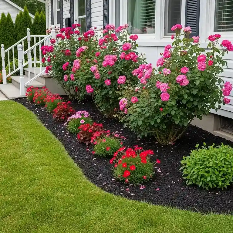 1 Classic Rose Bed Along the Foundation