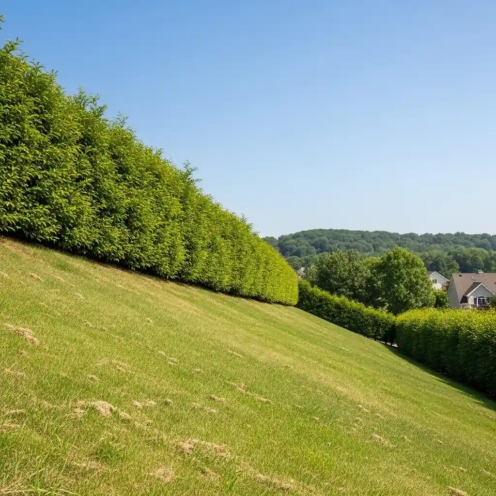 10 Privacy Hedge on a Steep Slope