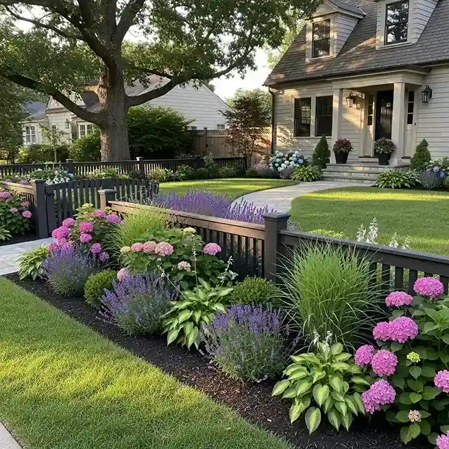 11 Front Yard Fence with Planted Border