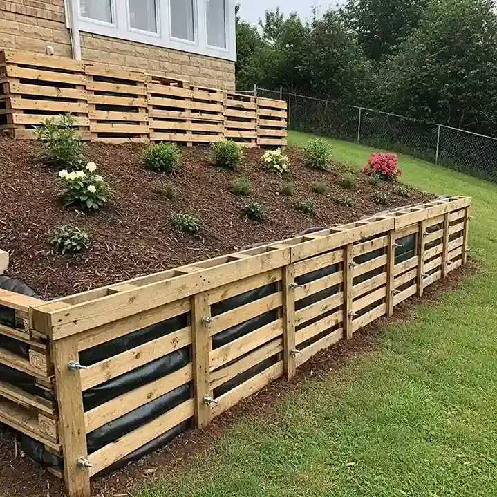 11 Repurposed Pallet Retaining Walls