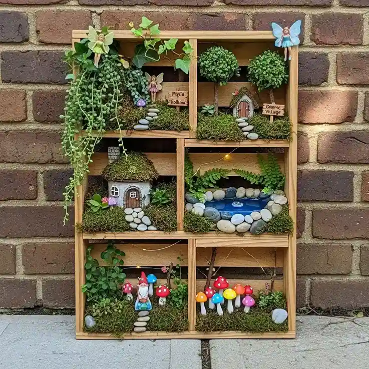 12 Vertical Pallet Fairy Garden