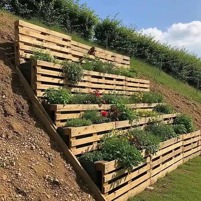14 Pallet Garden Steep Slope Feature