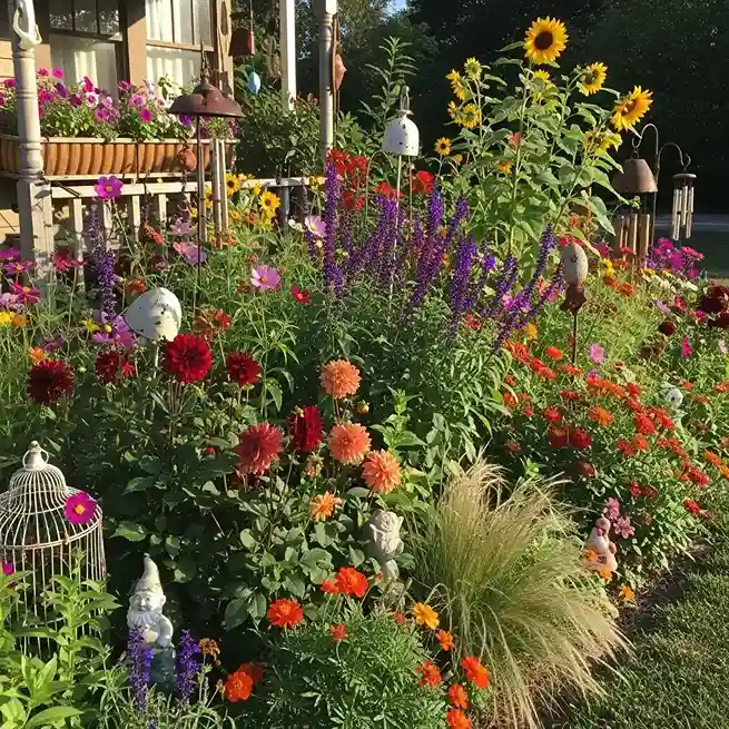 16 Bohemian Eclectic Flower Bed