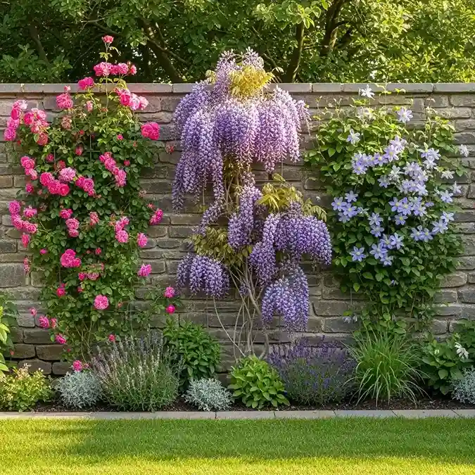 18 Garden Wall with Climbing Plants