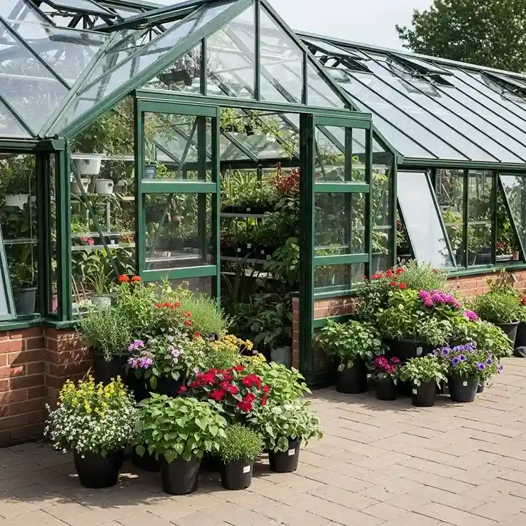 18 Greenhouse with Container Garden Display 20 11zon