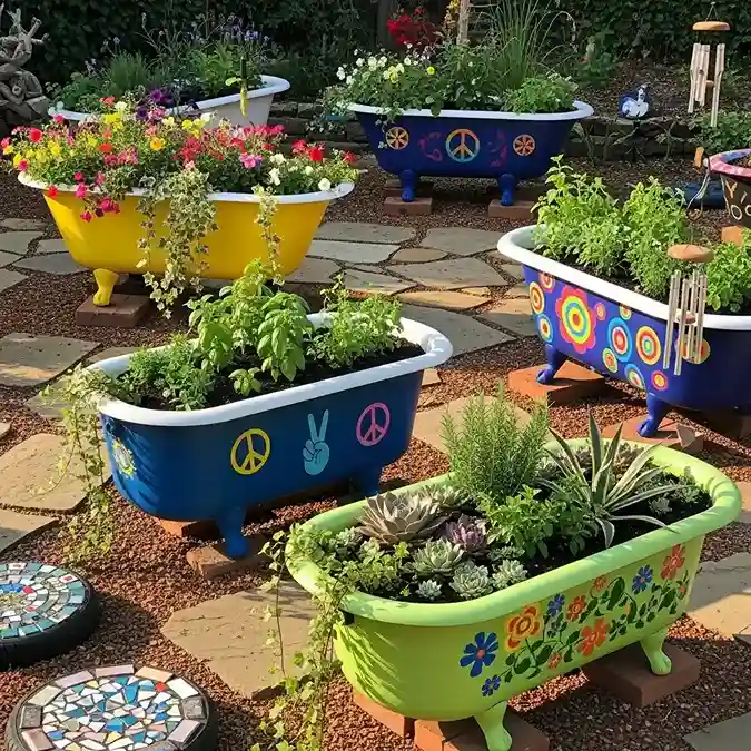 21 Upcycled Bathtub Planters