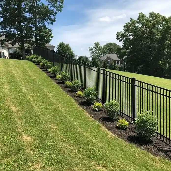 22 Fence with Planted Border on a Slope
