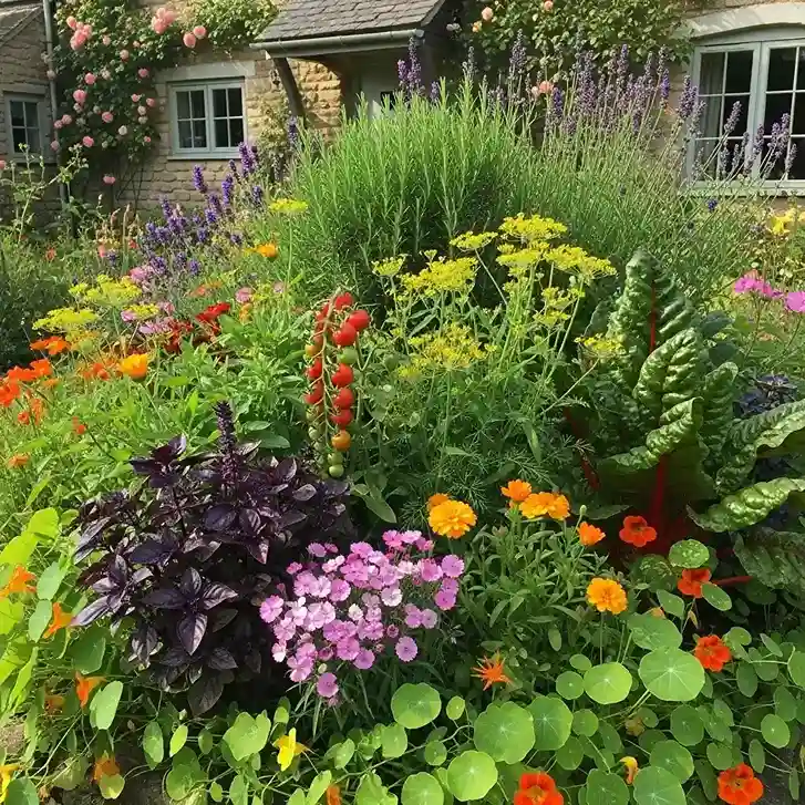 23 Edible and Ornamental Flower Bed
