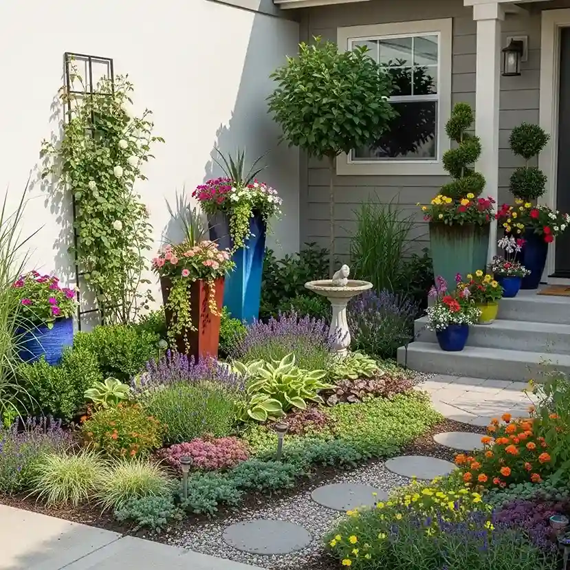 24 Small Front Yard Maximised with Smart Planting