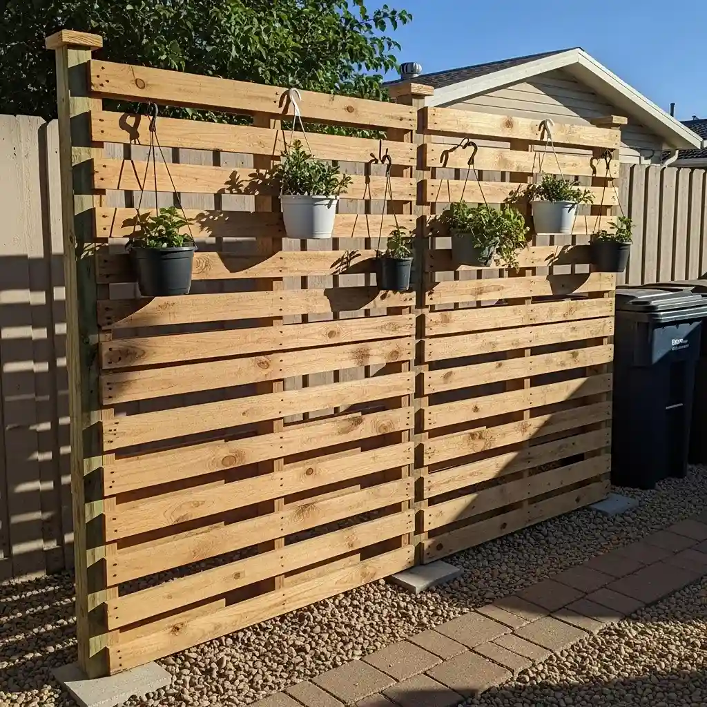 3 DIY Pallet Privacy Screen