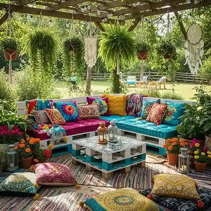 7 Bohemian Hippie Pallet Lounge