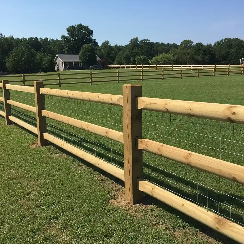1 Classic Post and Rail Wire Fence