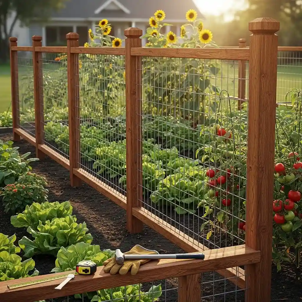 13 DIY Wood and Wire Garden Fence