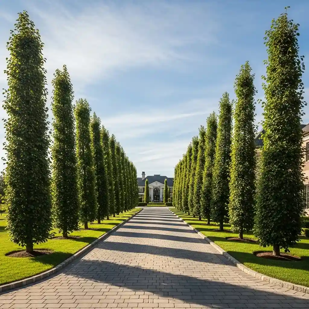 13 Driveway with Cypress or Column Trees