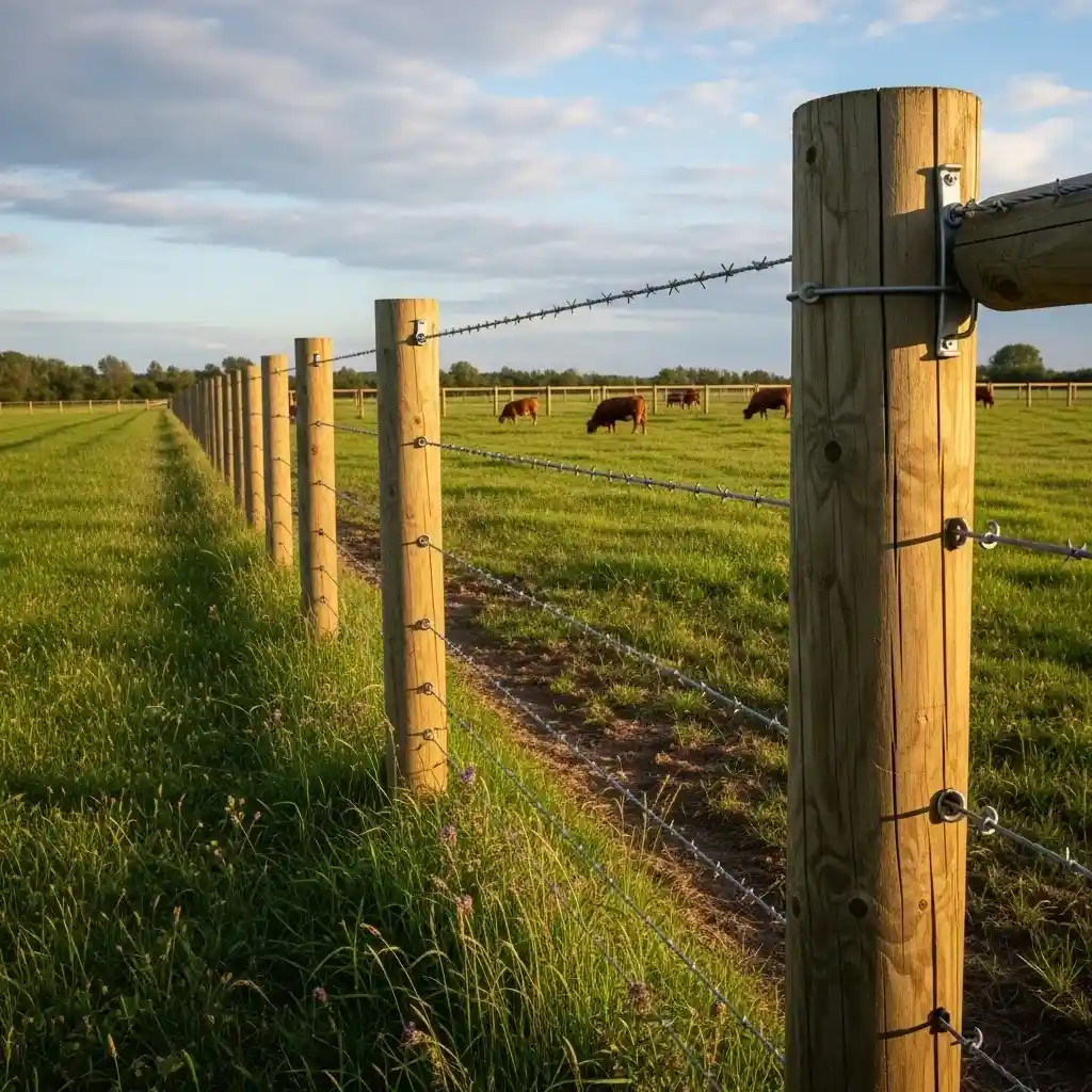 14 Wood and Wire Fence for Animal Containment
