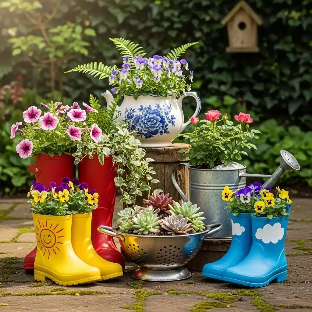 15 Whimsical Container Garden Display