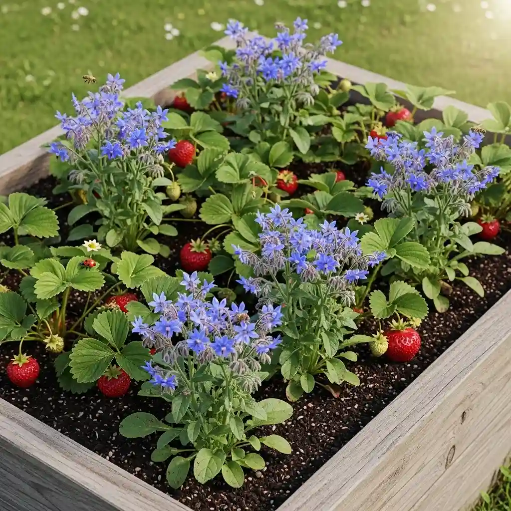 16 Borage and Strawberry Companion Layout