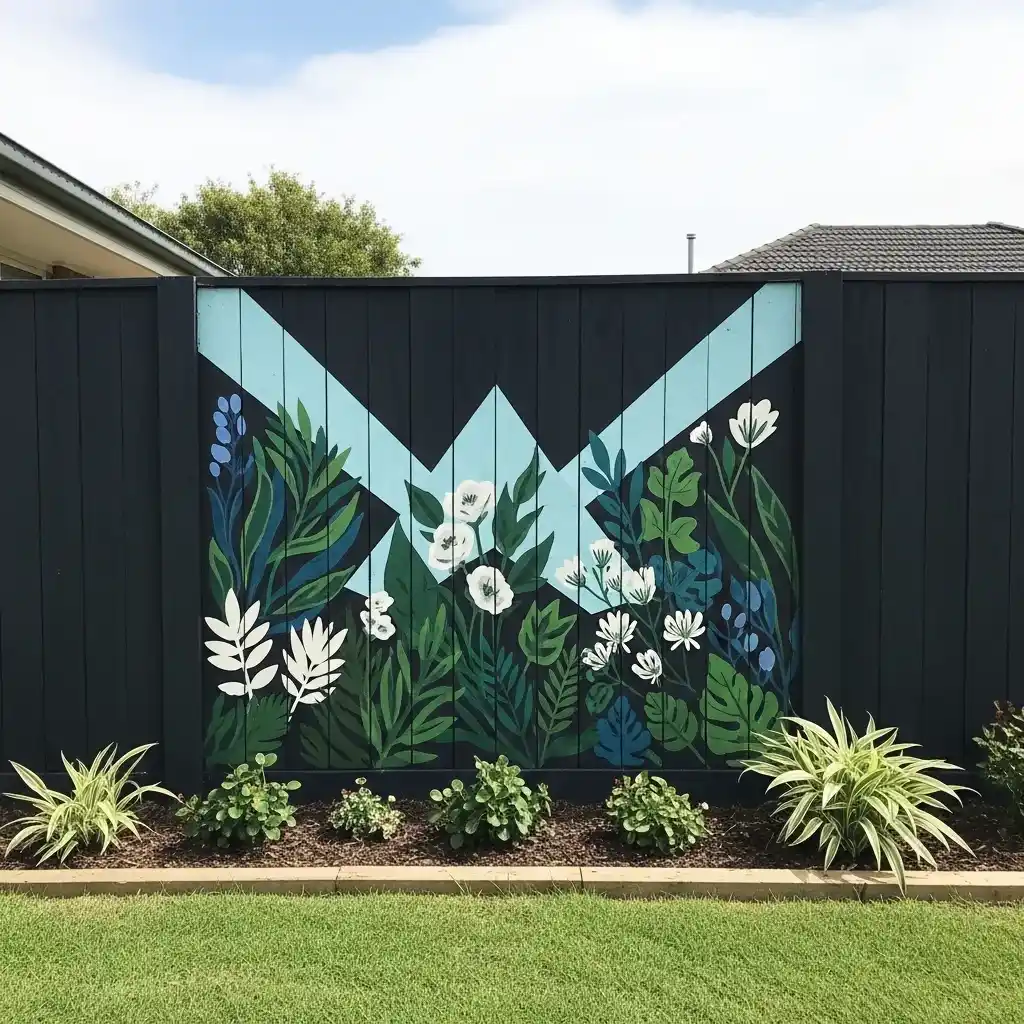 16 DIY Painted Fence Feature