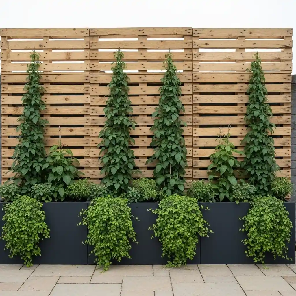 17 Pallet and Planter Privacy Wall
