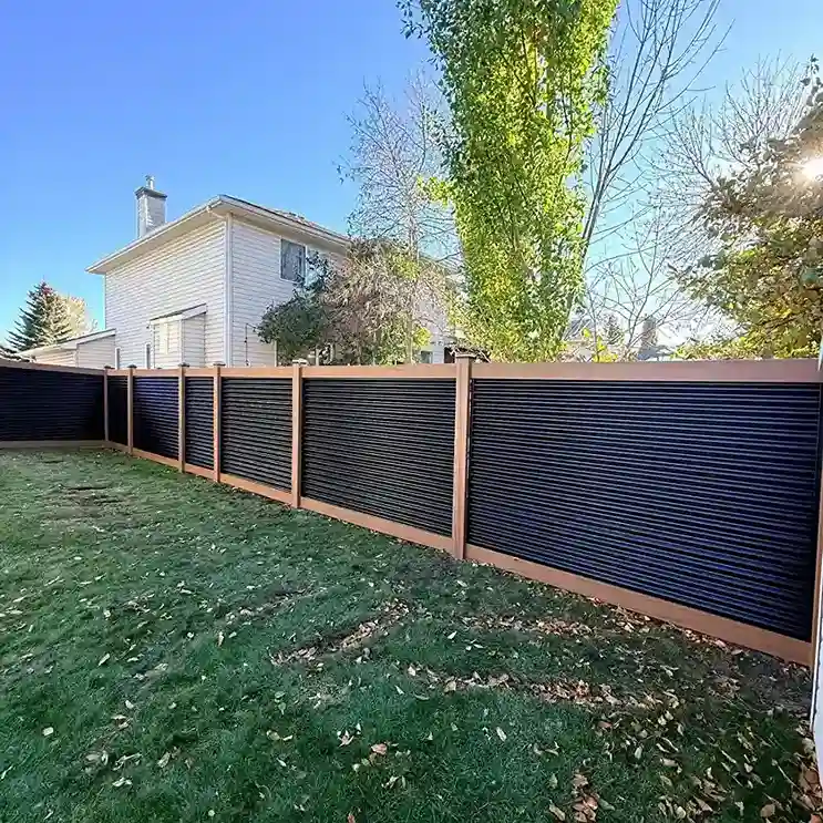 2 Corrugated Metal and Timber Frame Screen