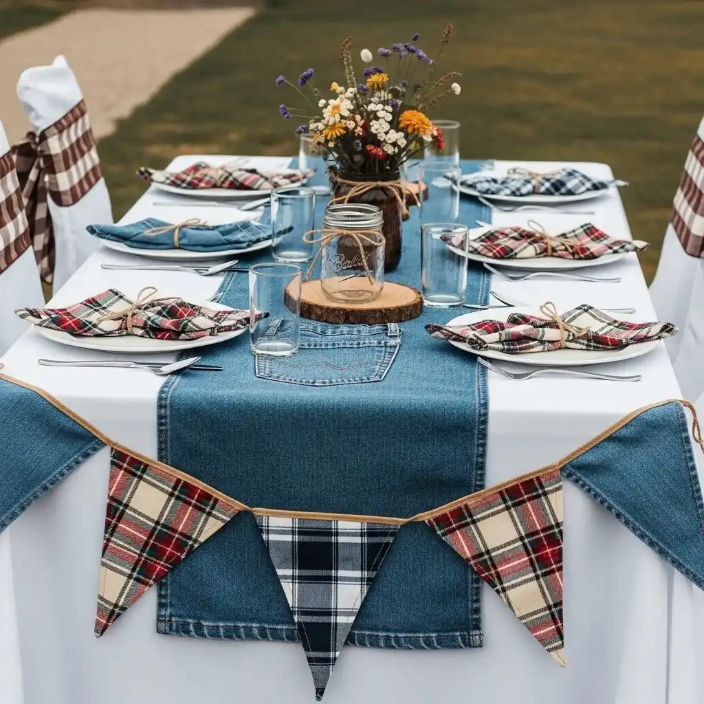 21 Denim and Plaid Fabric Decorations