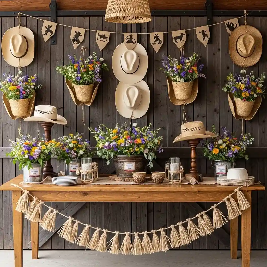 6 Cowboy Hat Decorations