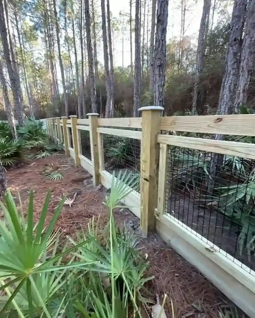 6 Decorative Wood Frame Wire Panel Fence