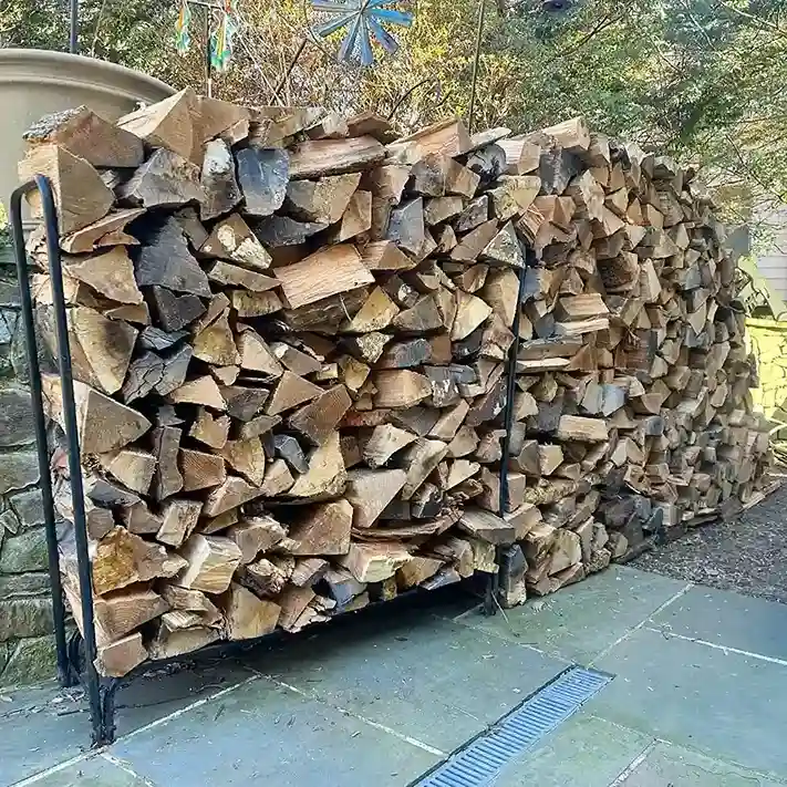 6 Stacked Log Privacy Wall