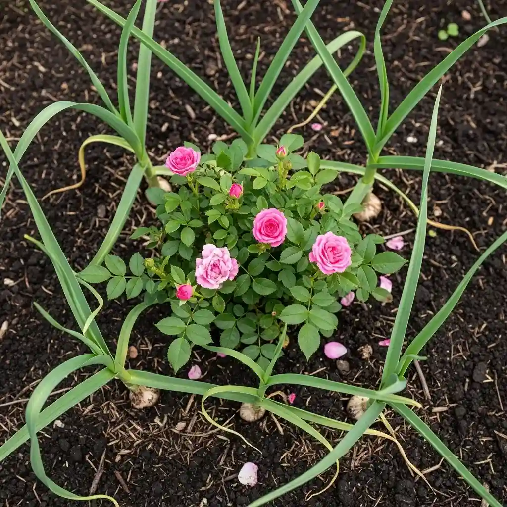 7 Garlic and Rose Companion Layout