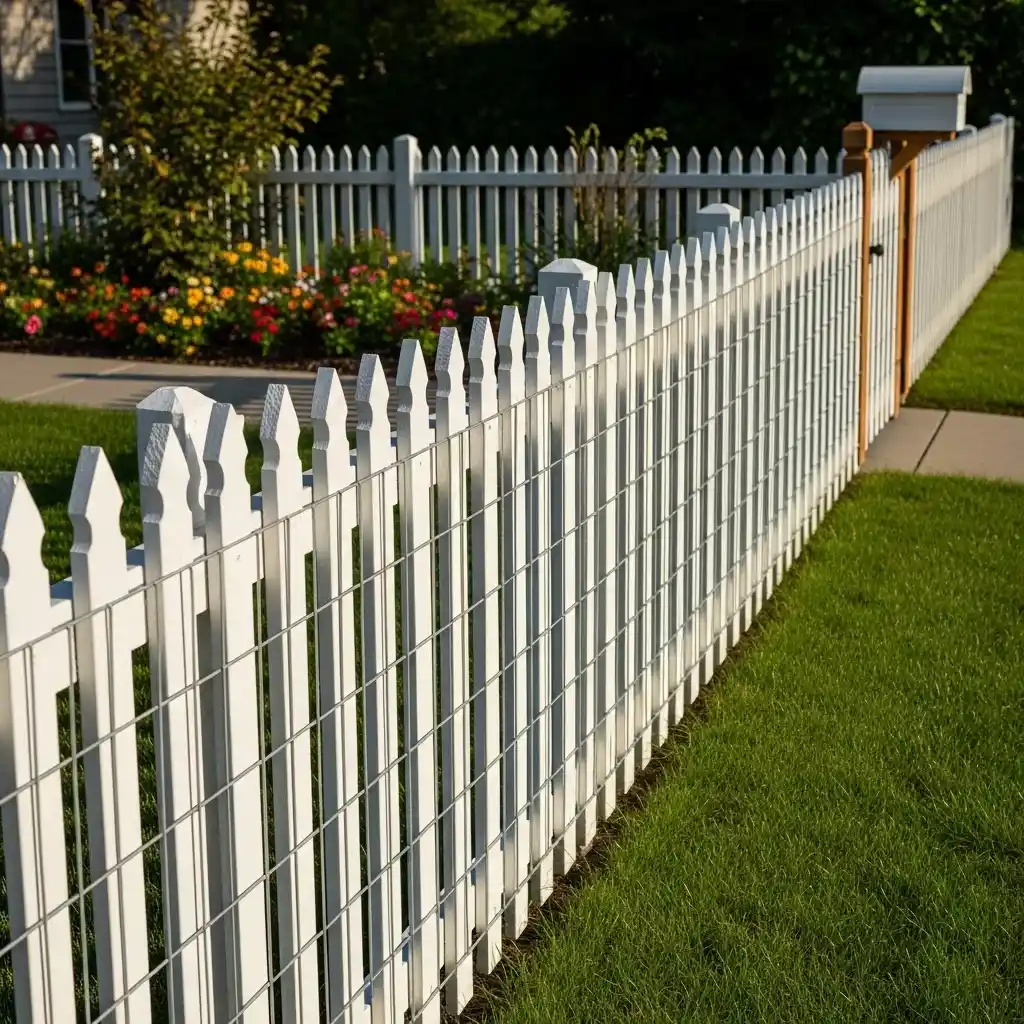 9 Front Yard Wood and Wire Picket Style Fence