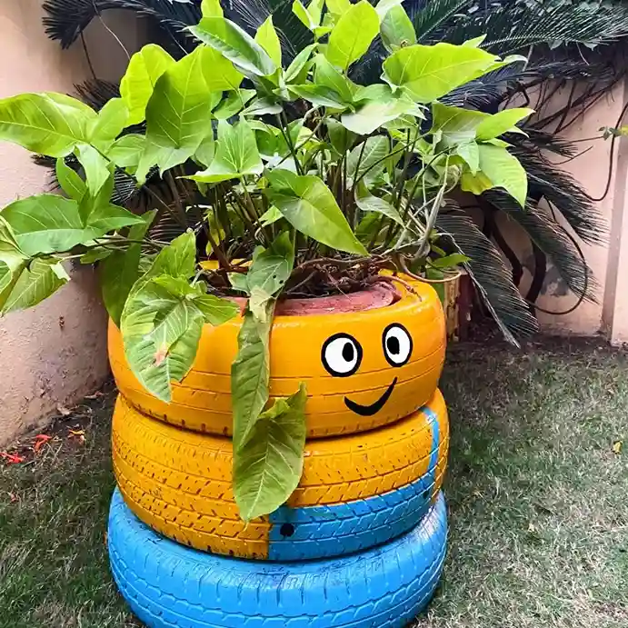 1 Painted Tire Planters