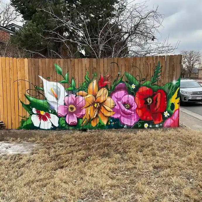 1. Hand Painted Botanical Mural