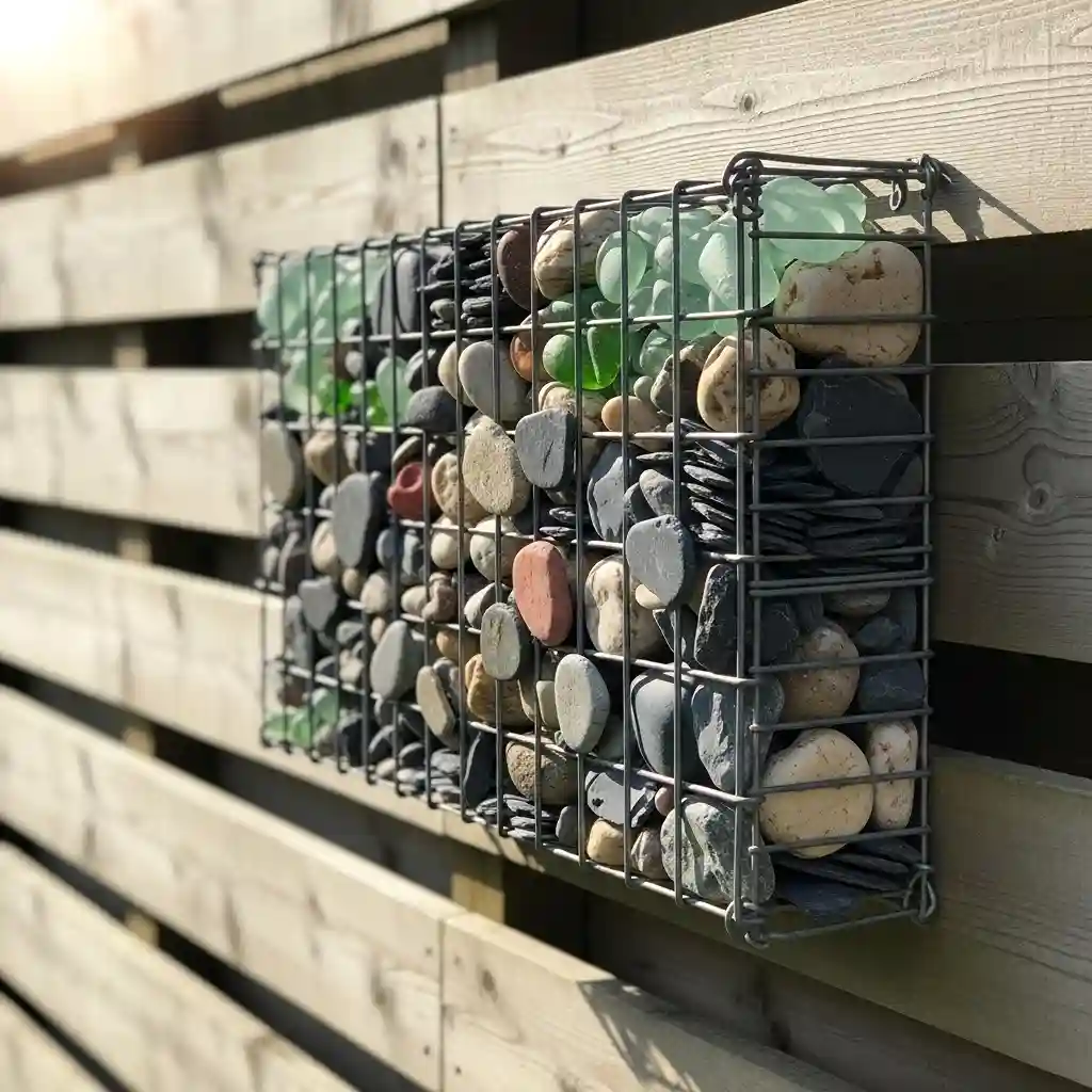 10 Gabion Panel Feature on Fence