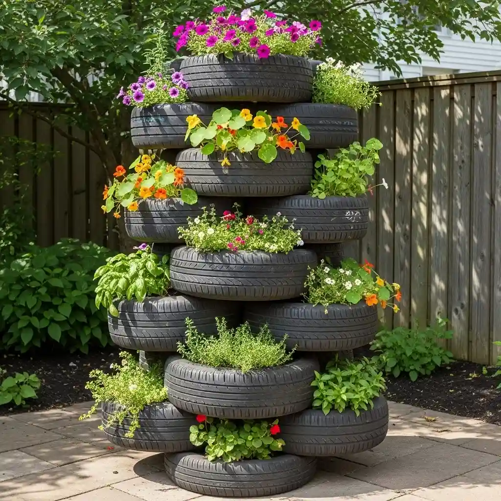 10 Tire Vertical Garden Tower