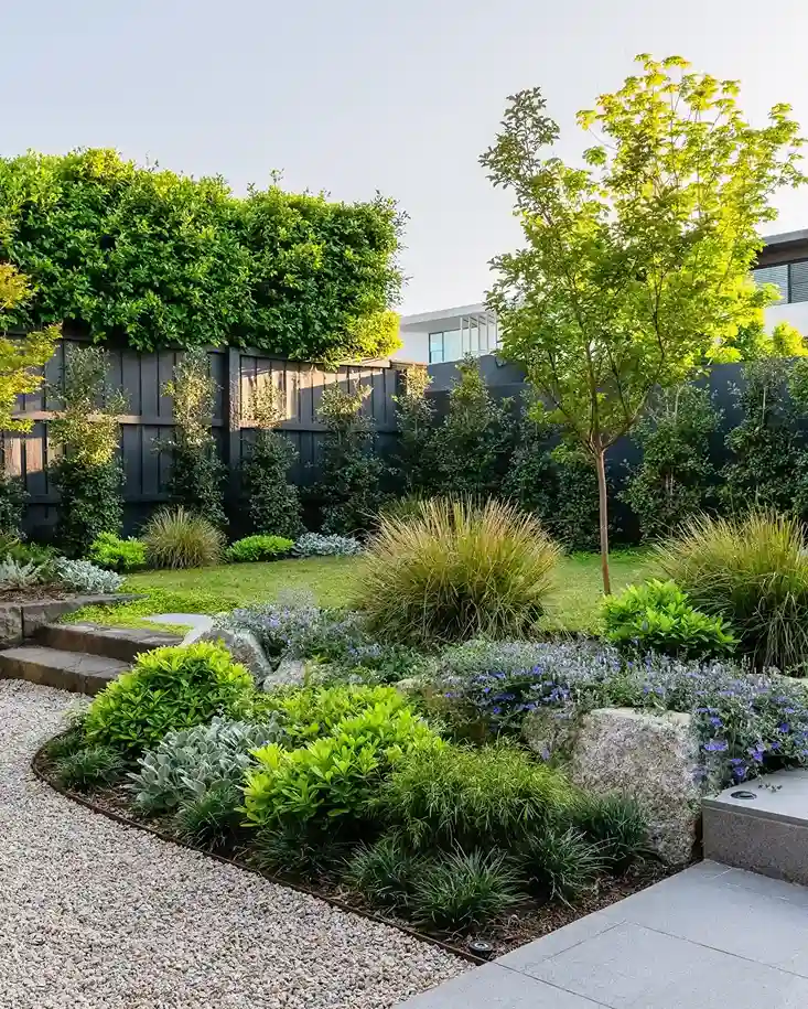 11 Boulders with Ornamental Grasses