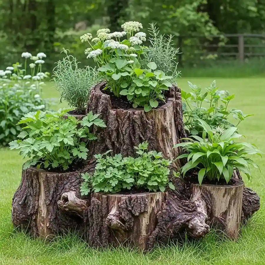 11 Stumpery Herb Garden