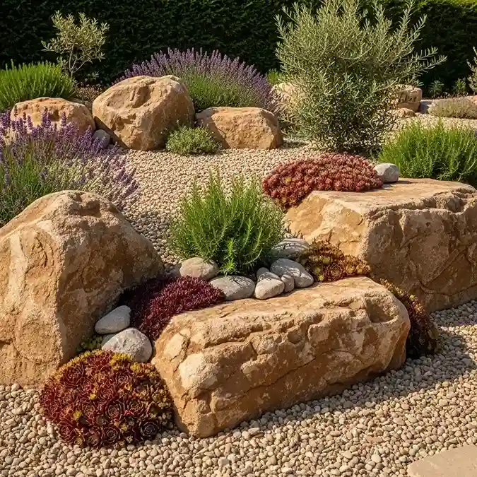 12 Boulders in a Dry Garden