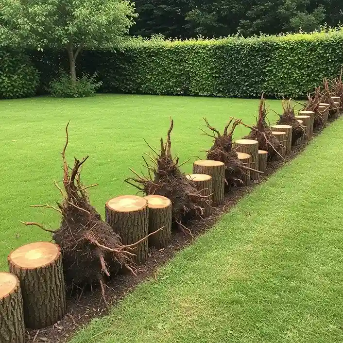 13 Stumpery as Garden Boundary