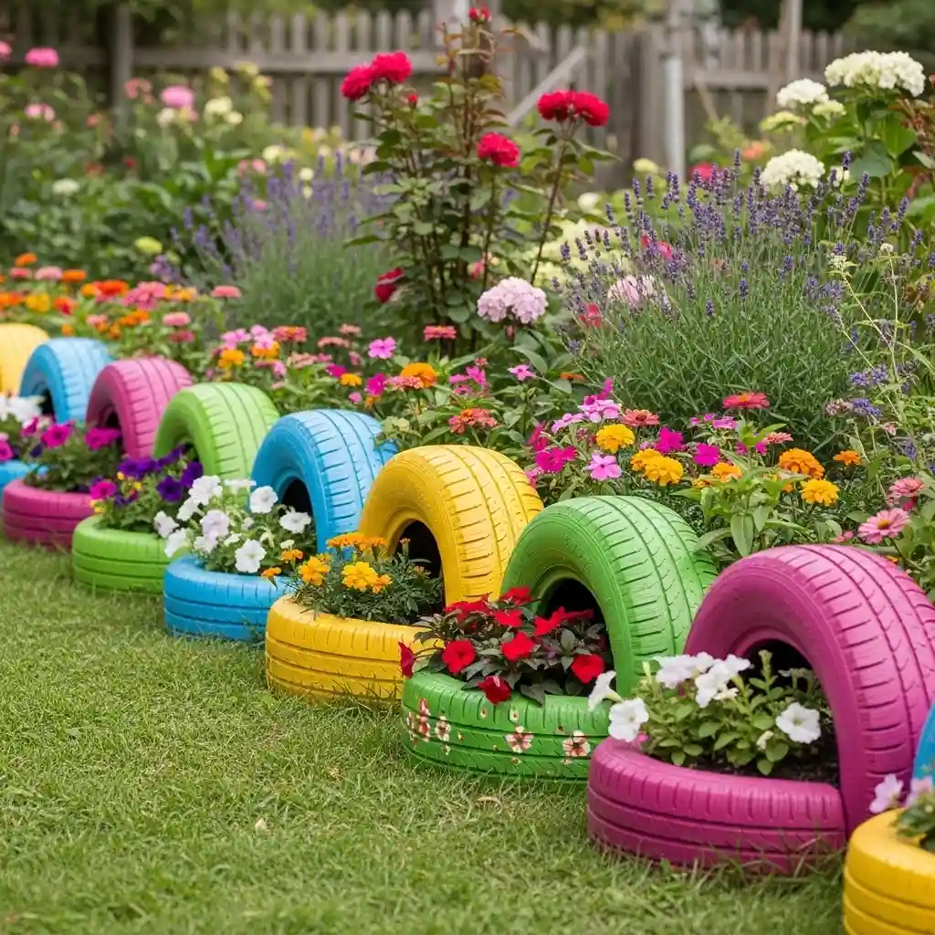 13 Tire Flower Bed Border