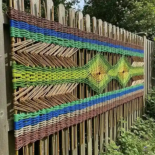 13. Woven Willow or Reed Fence Art