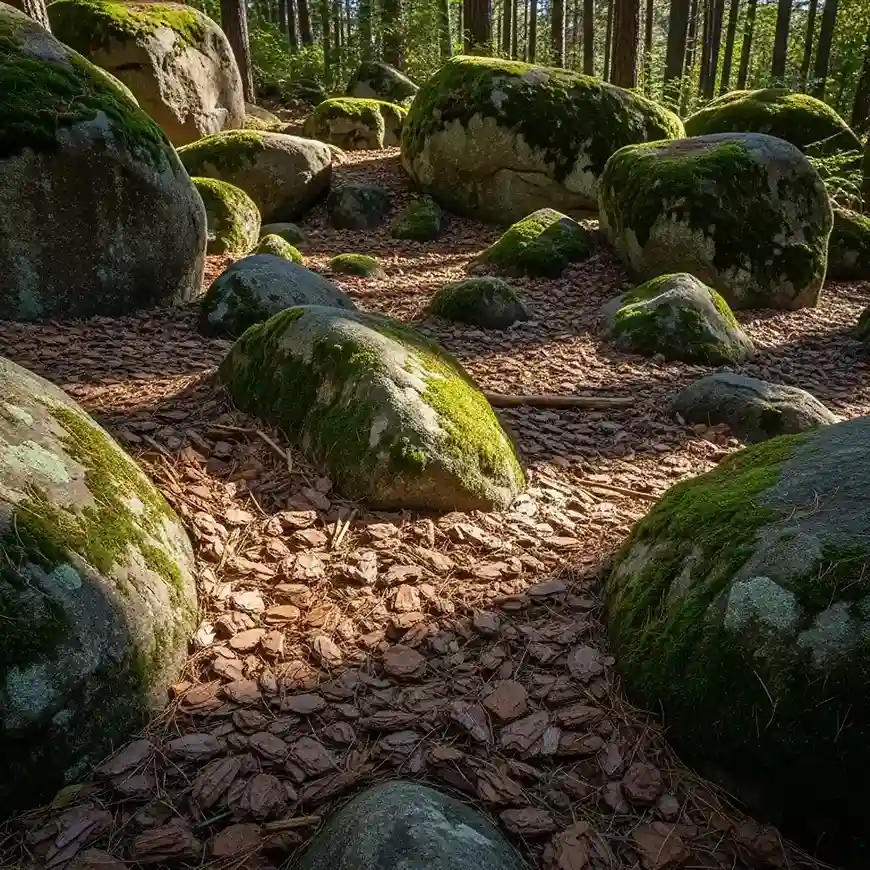 14 Boulders and Pine Bark Nuggets