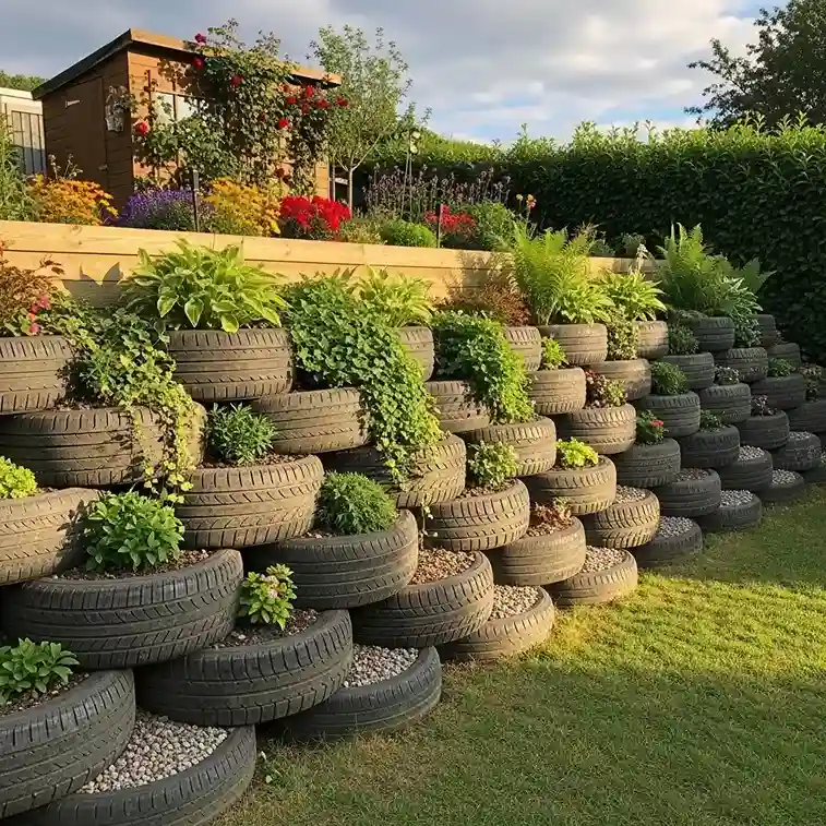 15 Tire Retaining Wall