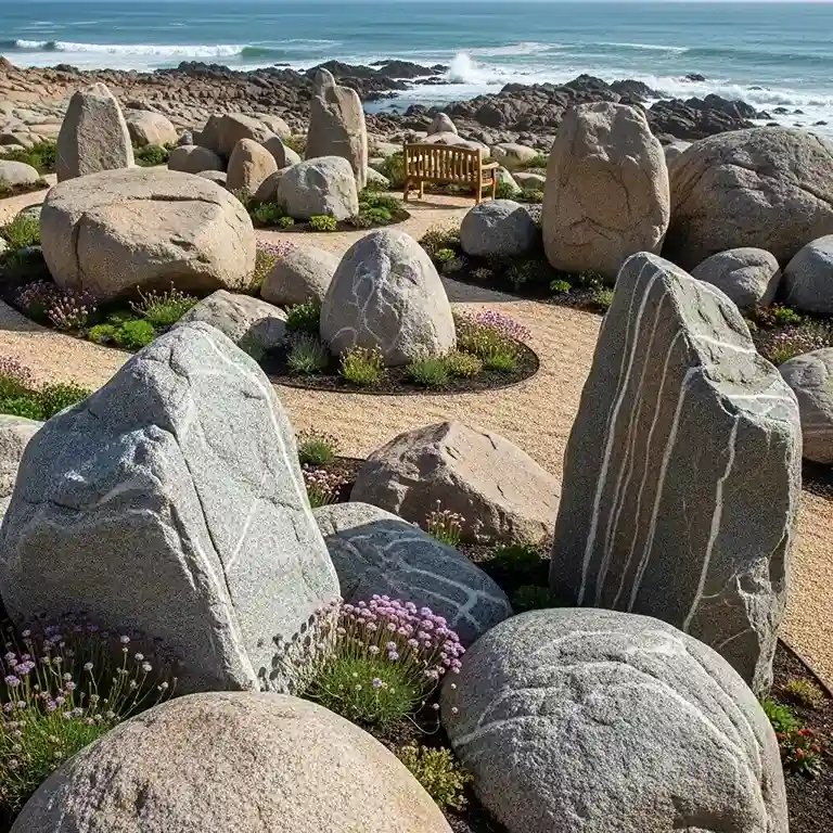 16 Boulders in a Coastal Garden