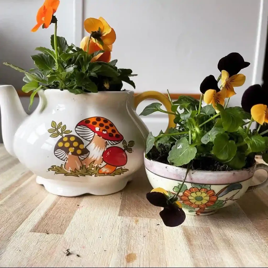 17 Old Teapot and Kettle Planters