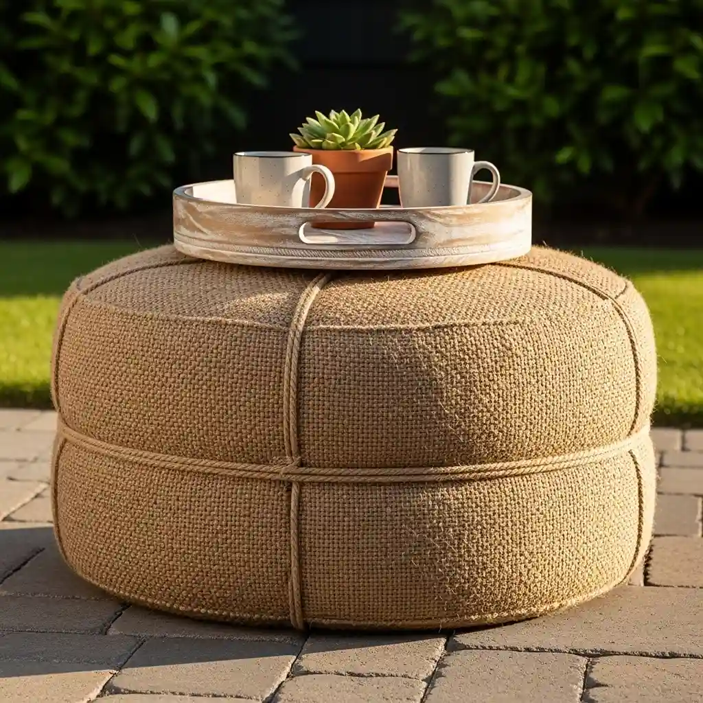 17 Tire Outdoor Ottoman or Coffee Table