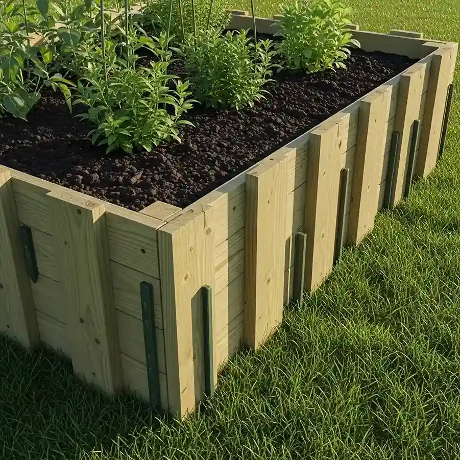 17. Raised Timber Plank Edging