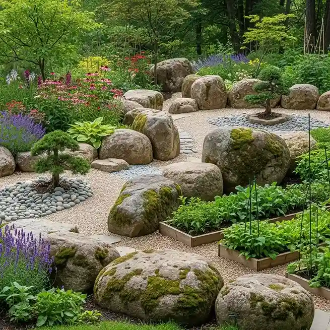 18 Boulders as Garden Dividers