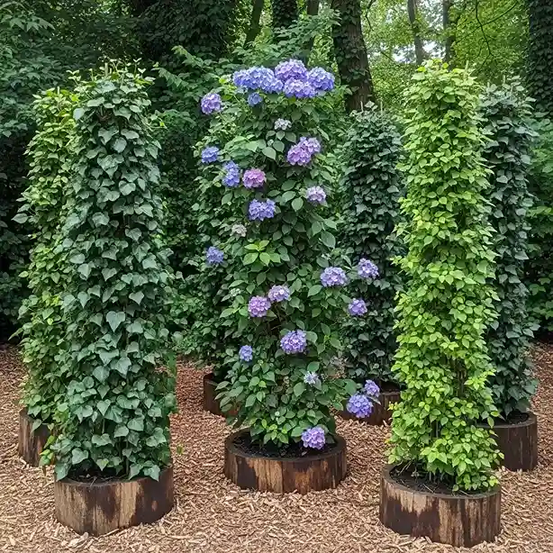 18 Stumpery with Climbing Plants